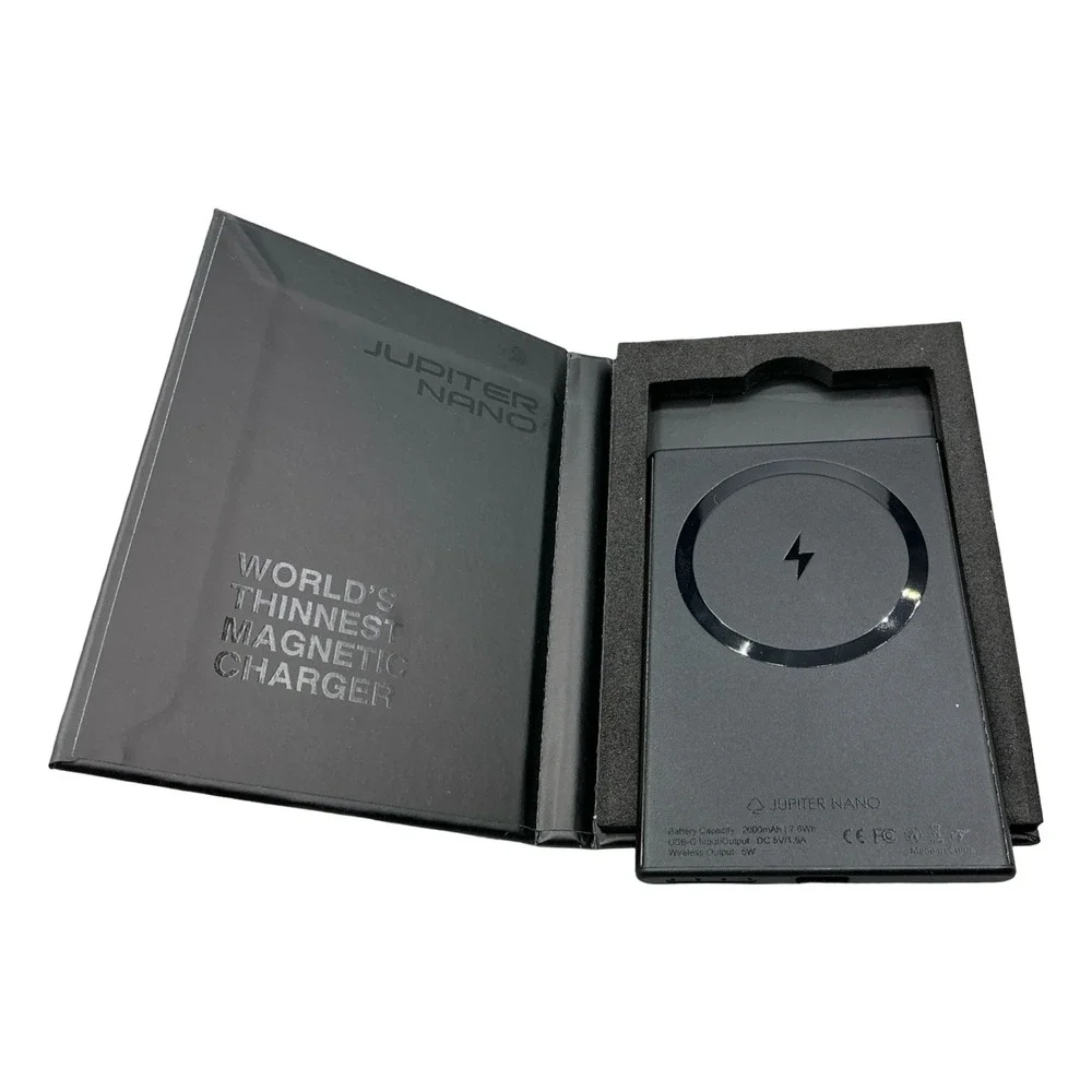 Jupiter Nano World's Thinnest Magnetic Charger Axis Communications 2000mAh Black